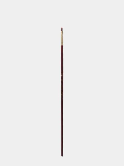 Кисть художественная Гамма №0 Синтетика Вернисаж, плоскоовальная длинная ручка#1