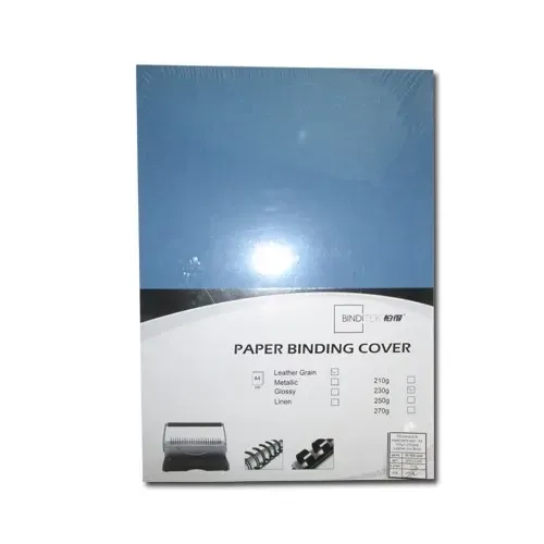 Обложка для переплета карт А3 100 шт 230 гр/м Leather (синий) Bindi#1