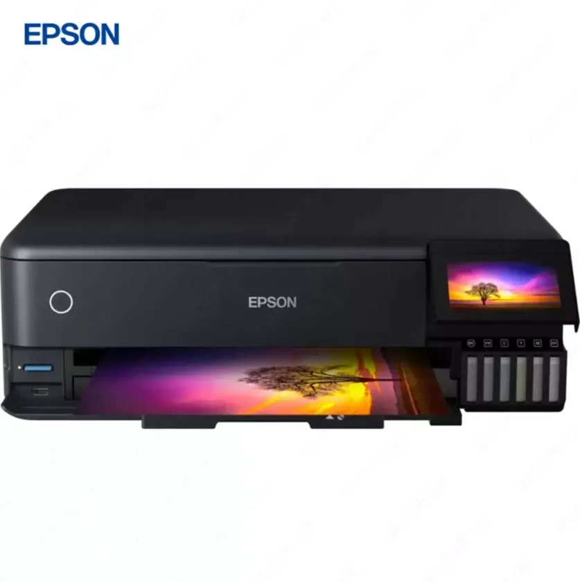Струйный принтер Epson L8180, цветная, A5, 15 стр/мин (цветн. А4), AirPrint, Ethernet (RJ-45), USB, Wi-Fi, черный#1
