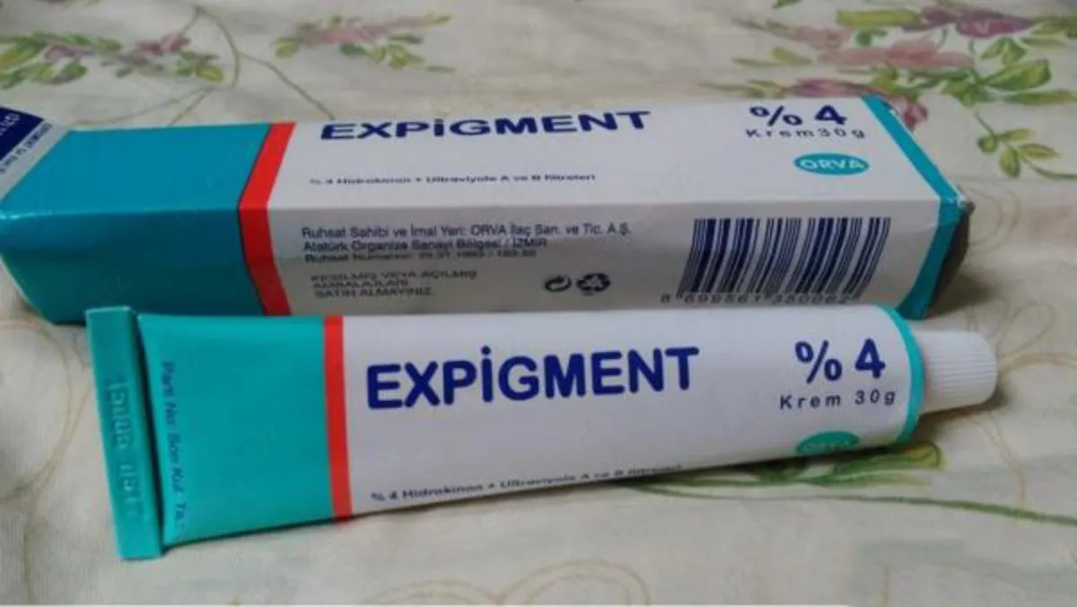 Teri pigmentatsiyasining buzilishi uchun oqartiruvchi krem ​​Expigment 4% (30 gramm)#1