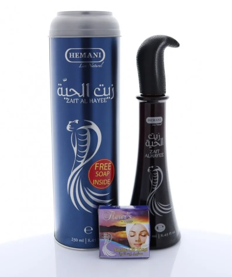 Масло для волос Hemani Zait Al Hayee с Жиром Кобры (250 мл)#1