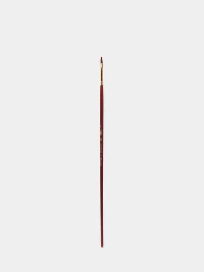 Кисть художественная, синтетика бордовая, Гамма Вернисаж, плоскоовальная, длинная ручка №2#1
