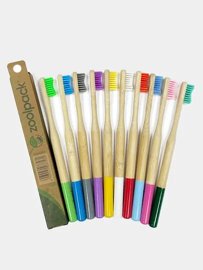 Детская зубная щетка  натурального бамбука Zoolpack  Разные цвета (152C)#1