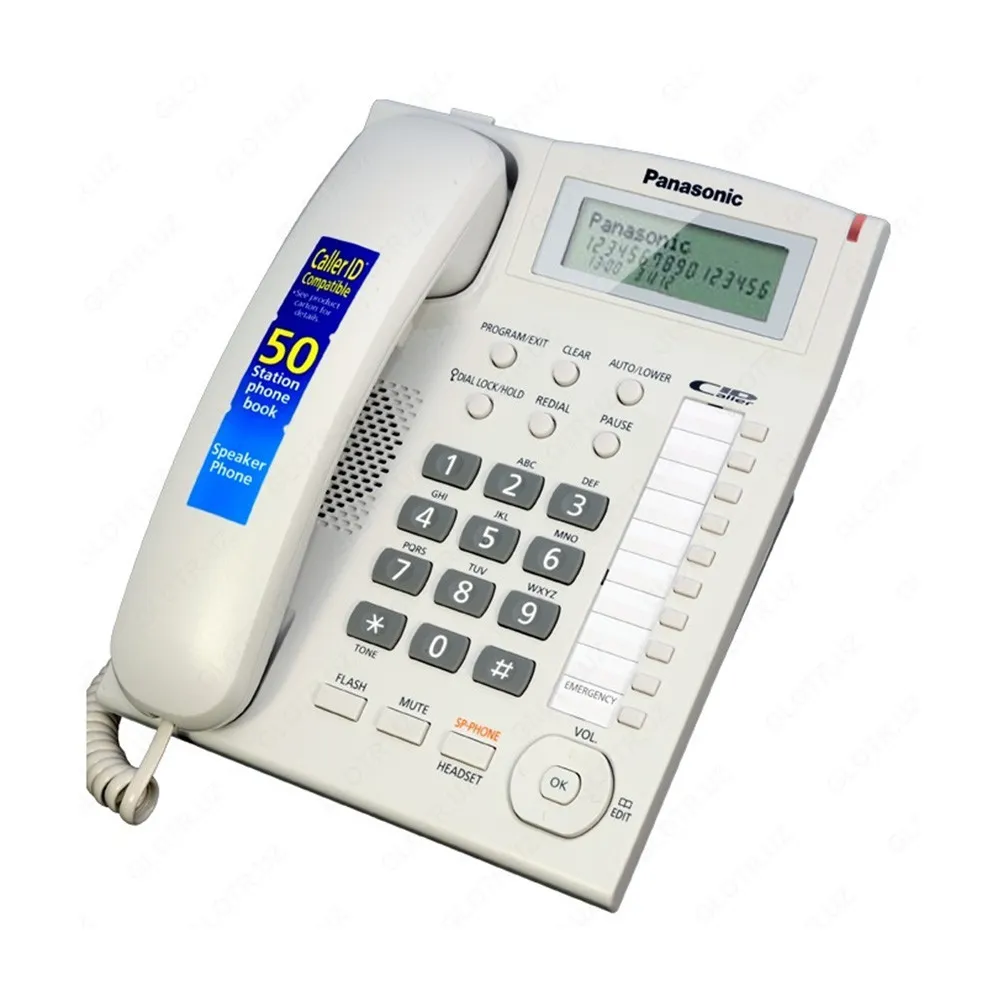 Telefon Panasonic KX-TS2365UAW 20-bir tugma terish, LCD, dinamik, avtomatik qayta terish, 3 yil kafolat#1