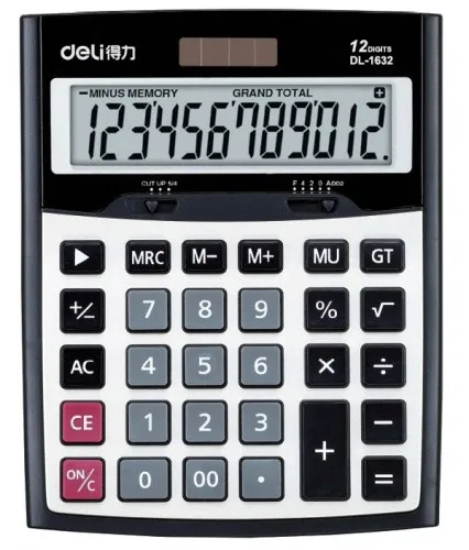 Калькулятор 12 разрядов 1632 Deli#1