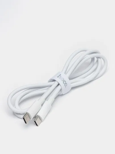 Кабель Hoco X51 High-power Charging Data Cable Type-C to Type-C 100W, White#1