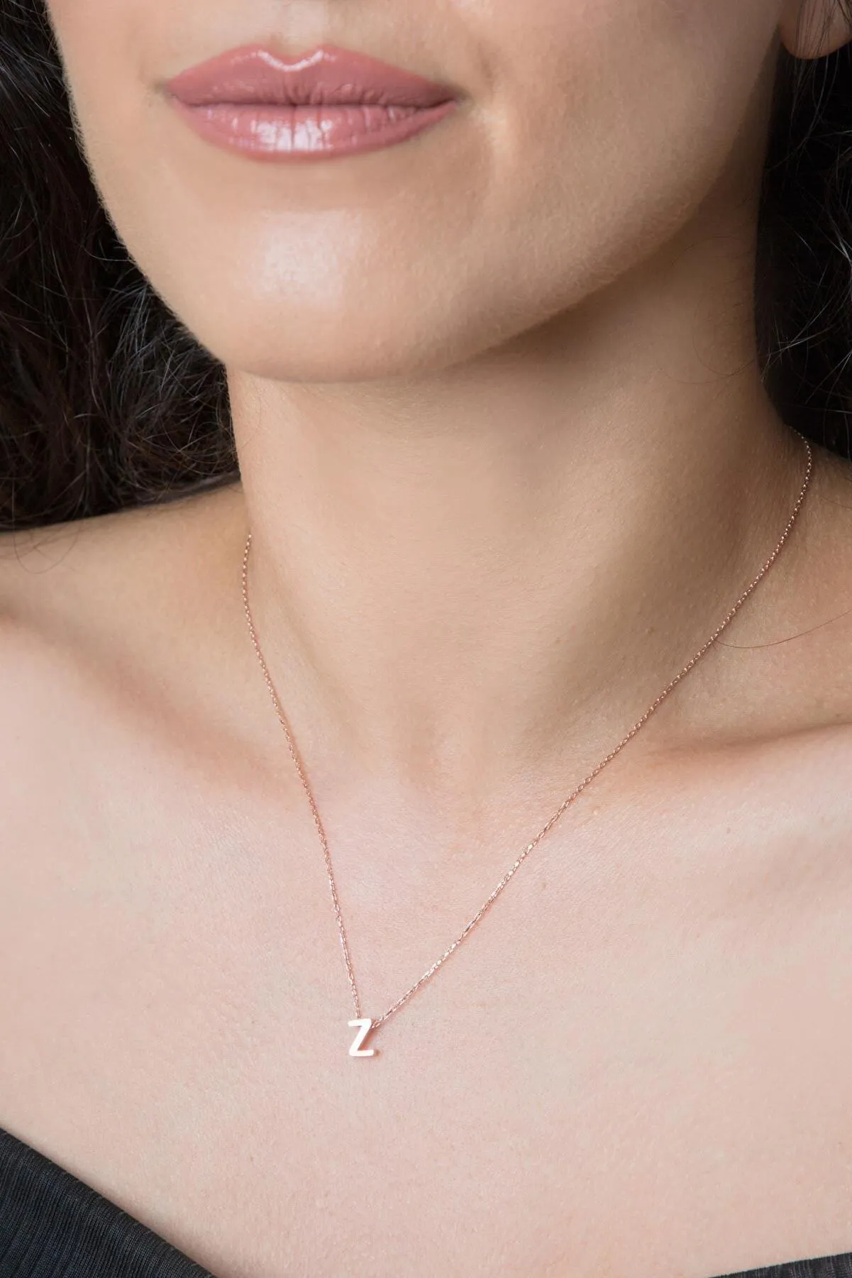 Серебряное ожерелье с буквой Z в обьёме 3d pp001l Larin Silver#1