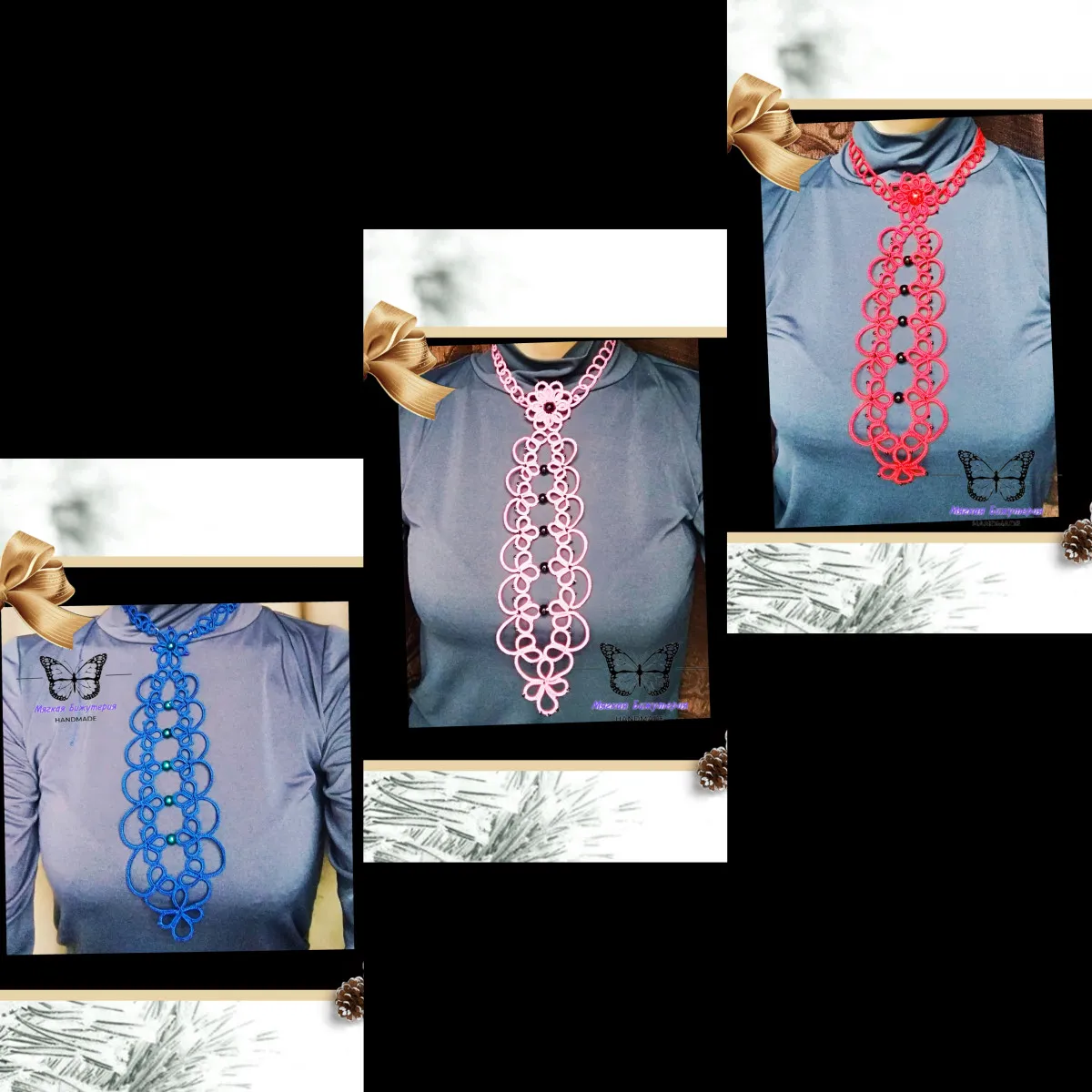 Кружевные женские галстуки#1