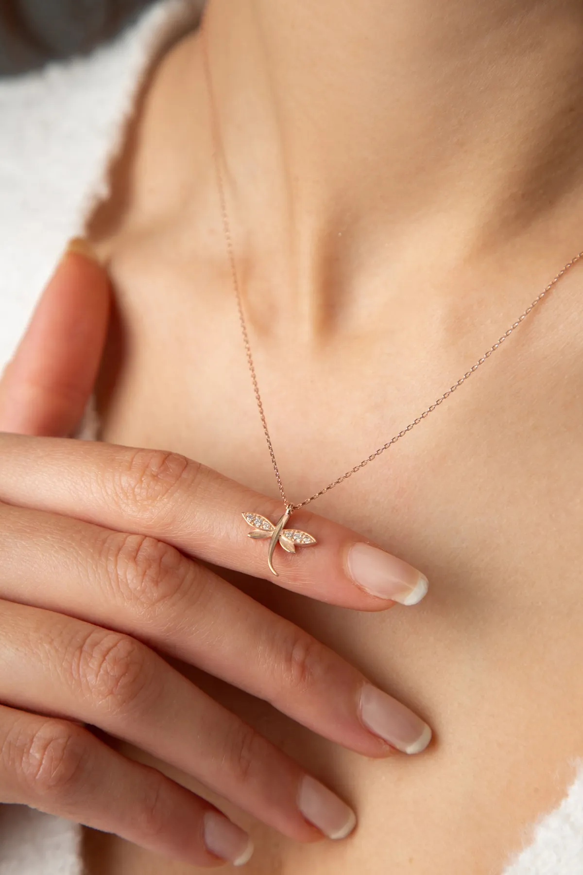 Серебряное ожерелье, модель: стрекоза Larin Silver#1