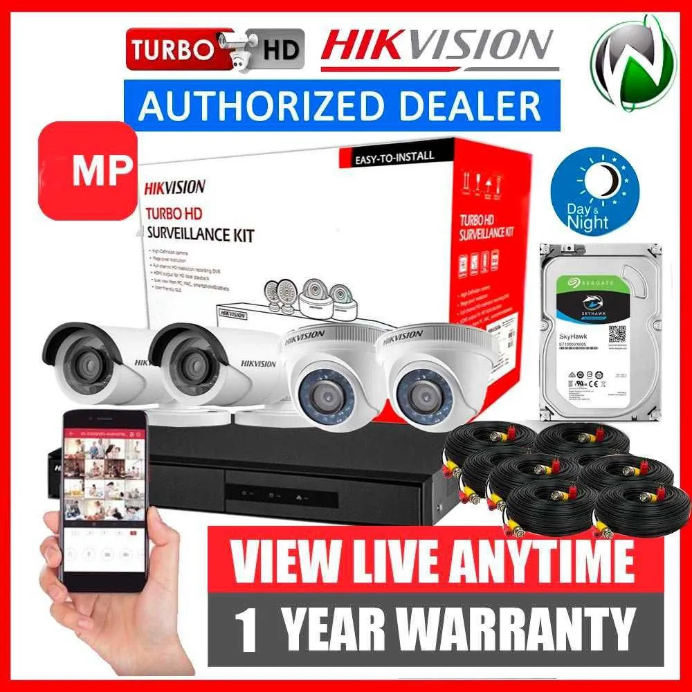 Камеры видеонаблюдения Hikvision Turbo HD 4 шт#1