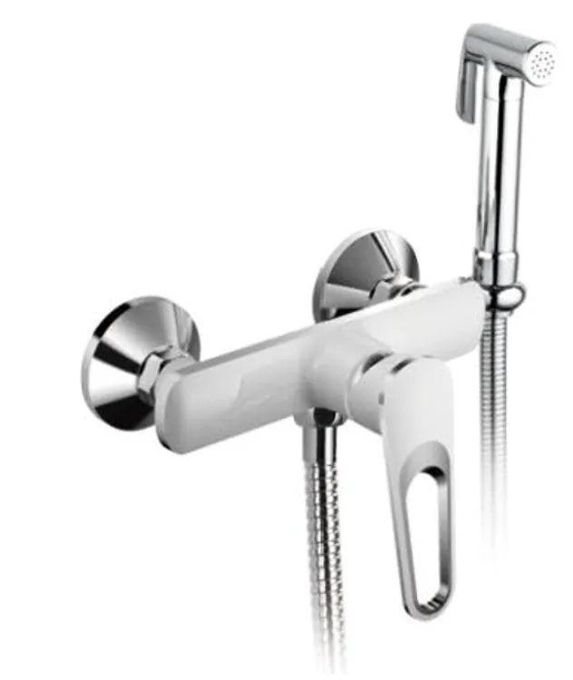 Гигиенический душ со смесителем Frap F2049 (белый)#1