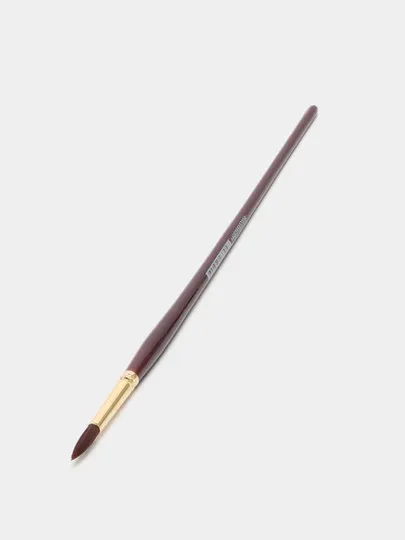 Кисть художественная Гамма "Вернисаж", синтетика бордовая, круглая длинная ручка №16#1