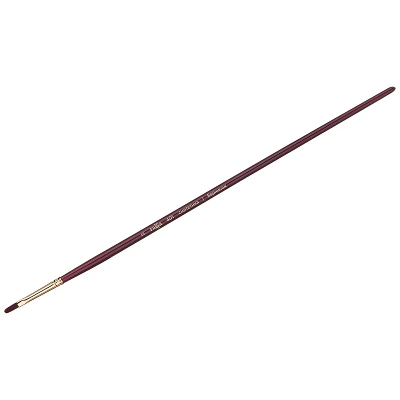 Кисть художественная, синтетика бордовая, Гамма "Вернисаж", плоскоовальная, длинная ручка №2#1