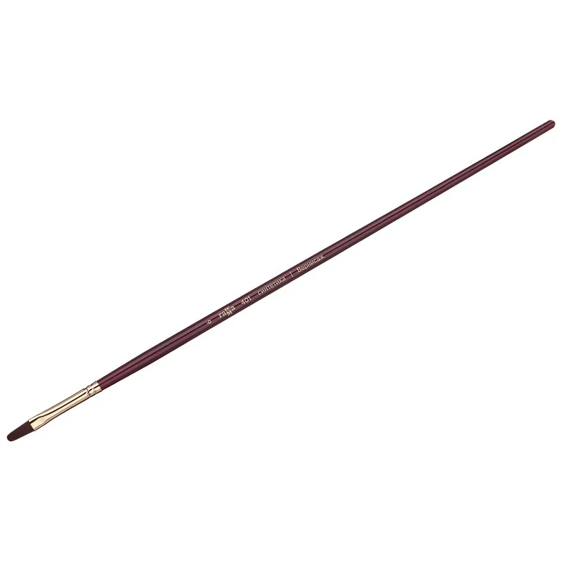 Кисть художественная, синтетика бордовая, Гамма "Вернисаж", плоскоовальная, длинная ручка №6#1
