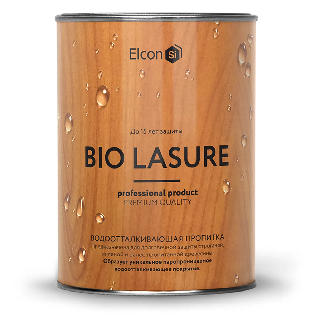 Пропитка для защиты древесины Elcon Bio Lasure (c водоотталкивающим эффектом), орех, 0,9 л#1