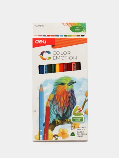 Цветные карандаши Deli EC00200 Color Emotion, 12 цвета#1