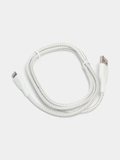 Кабель Belkin USB-A - Lightning, BRAIDED, 1 m, white (CAA002BT1MWH)#1