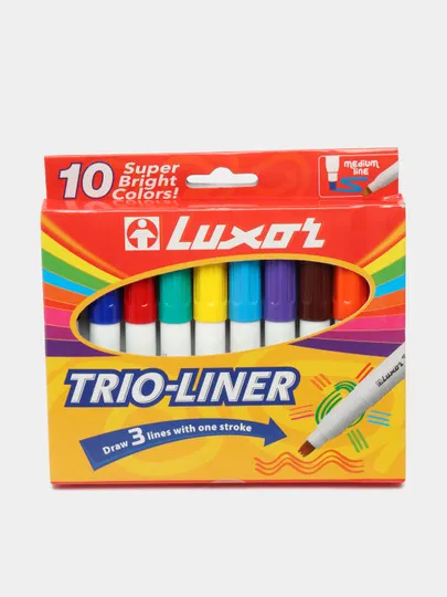 Фломастер-маркер Luxor Trioliner 6110/10BX, 10 цветов#1