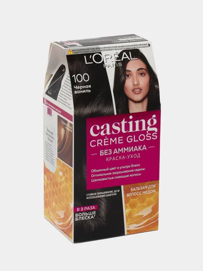 Краска для волос L'Oreal Casting Creme Gloss, тон 100 Черная ваниль#1
