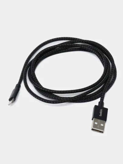 Кабель Belkin Mixit Metallic Lightning - USB-A, 2.4A, 1.2m, black#1