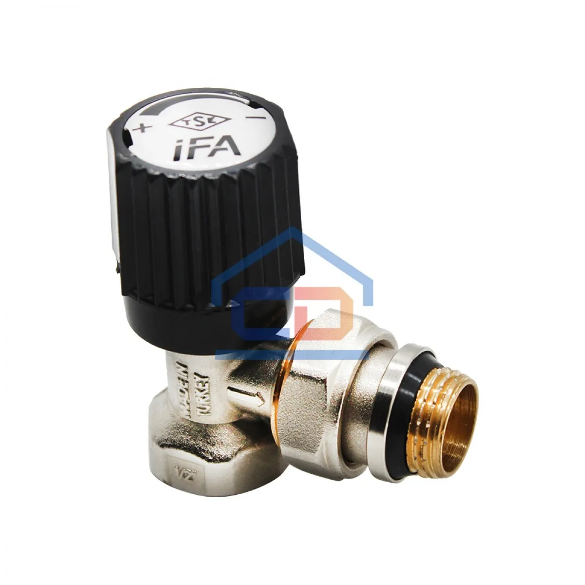 Радиаторный кран IFA & Çinar Brass  угловой (подача) 1/2" Black#1