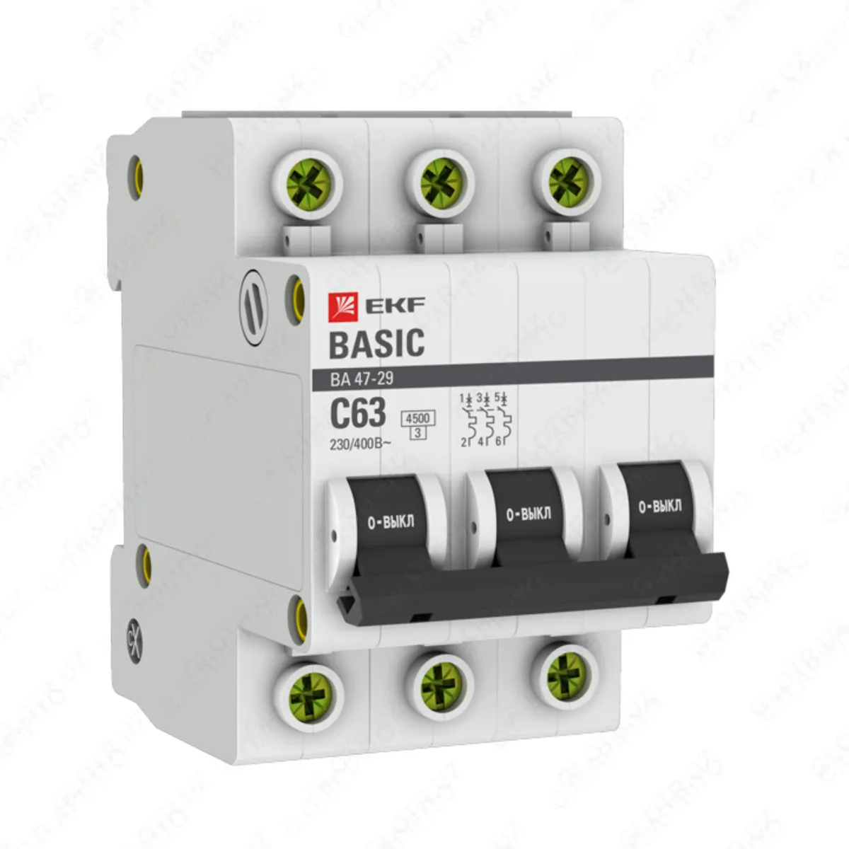 Автоматический выключатель 3Р 63А (С) 4,5 кА ВА 47-29 EKF Basic#1