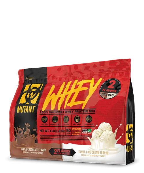 Сывороточный протеин концентрат Mutant Whey 2 Flavours one bag 1800 г triple chocolate & vanilla ice cream#1