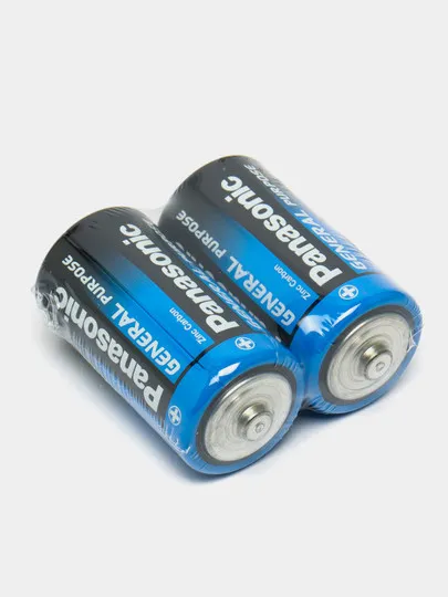 Батарейки солевые Panasonic типоразмер C, напряжение 1,5 В. 2 шт в упаковке R14BER/2PR#1