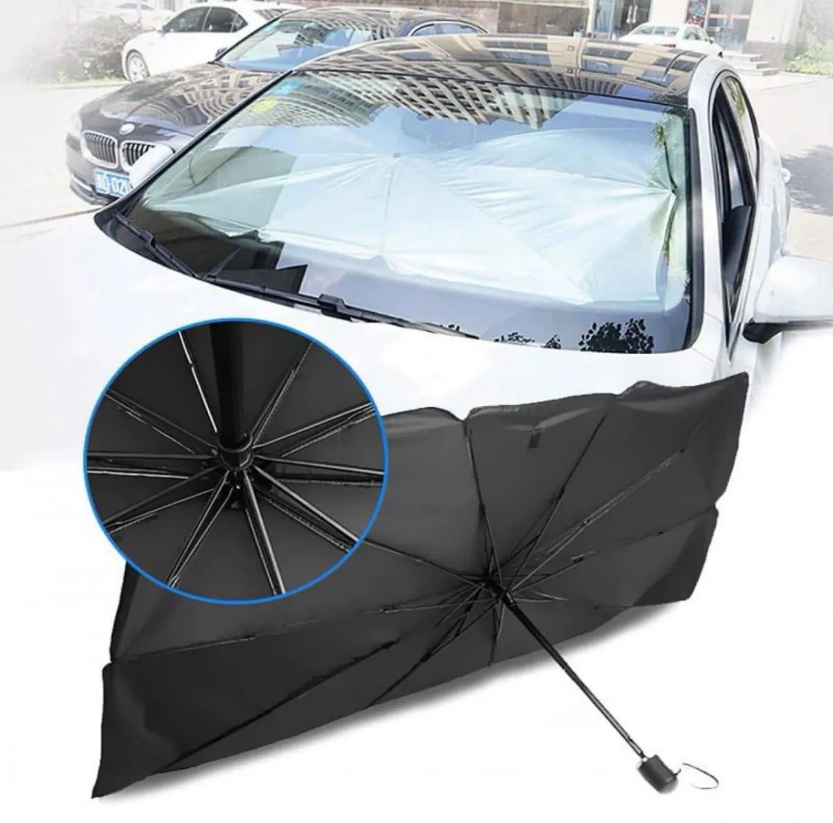 Солнцезащитная шторка зонт автомобильный на лобовое стекло#1