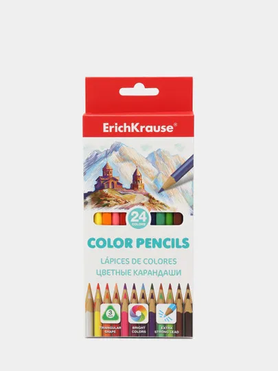 Цветные карандаши трехгранные ErichKrause 24 цвета#1
