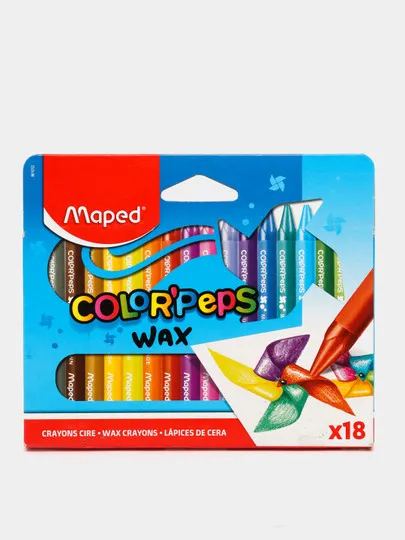 Восковые мелки для рисования Maped Color'Peps Wax, 18 шт#1