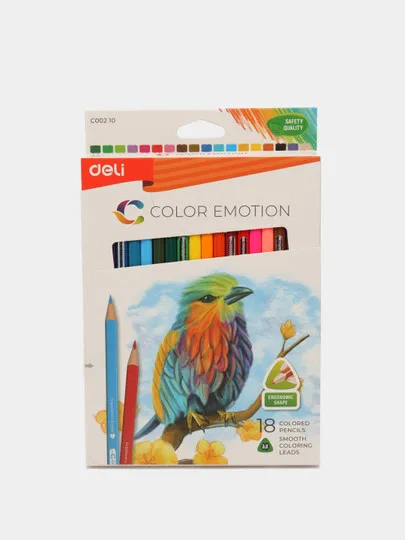 Цветные карандаши Deli С00210 Color Emotion, 18 цветов#1