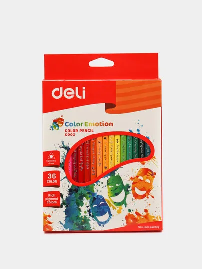 Цветные карандаши Deli 00230 Color Emotion, 36 цветов#1