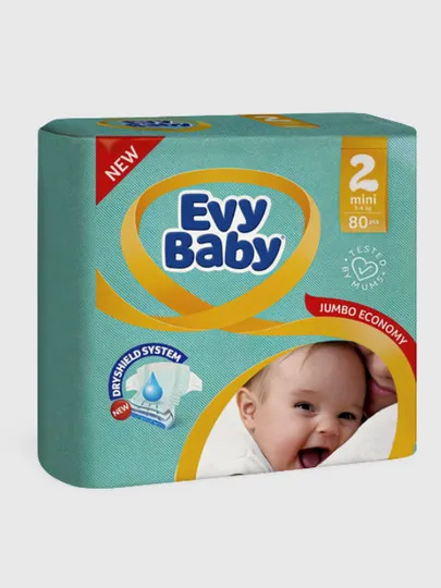 Подгузники Evy Baby 2 Mini, 3-6 кг, 80 шт#1