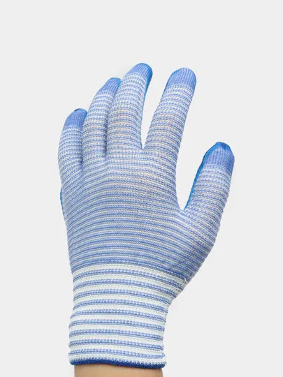 Перчатки нейлоновые голубой / белый, 1 пара#1