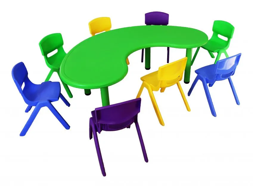 Детский стол в форме полумесяца JMS 003#1