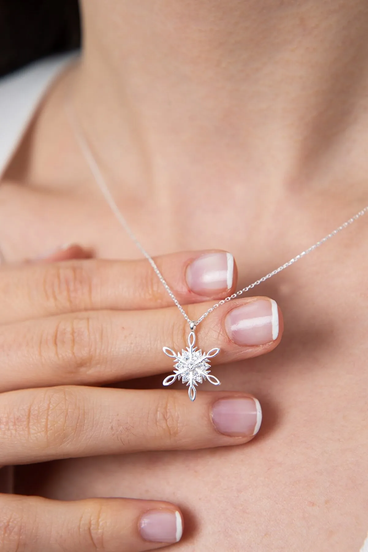Женское серебряное ожерелье, модель: снежинка pp2025 Larin Silver#1