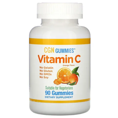 Жевательные таблетки с витамином C California Gold Nutrition, апельсиновый вкус, 90 жевательных таблеток#1