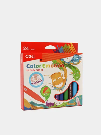 Фломастеры Deli EC10820 Color Emotion, 24 цвета#1