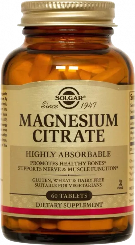 Solgar, magnesium citrate, цитрат магния, 60 таб#1