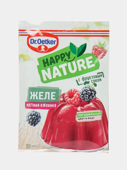Желе Dr.Oetker Happy Nature, со вкусом малины и ежевики, 41гр#1