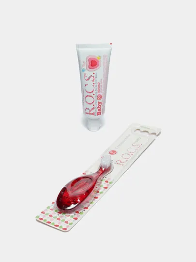 Промо-набор зубная паста R.O.C.S. Baby Нежный уход Яблоко 45г + зубная щетка R.O.C.S. Baby PR 258 #1