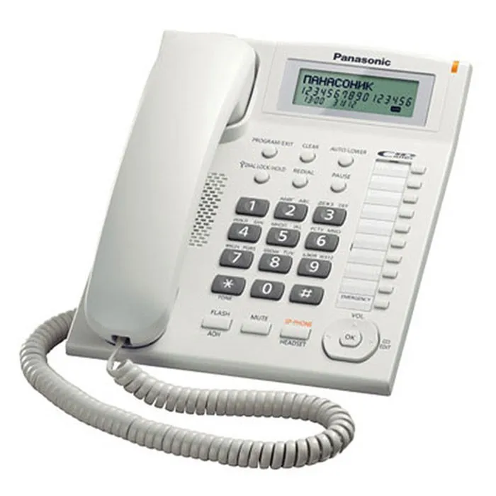 Telefon Panasonic KX-TS2363UAW 20-bir tugma bilan terish, karnay, avtomatik qayta terish, 3 yillik kafolat#1