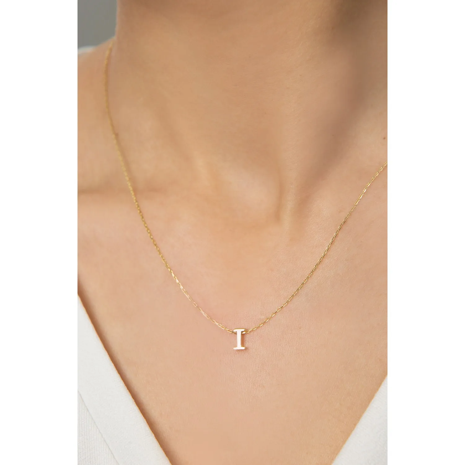 Серебряное ожерелье с буквой I в обьёме 3d pp001l Larin Silver#1