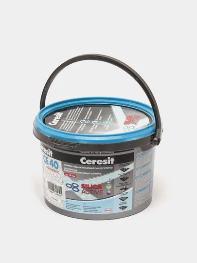 Водостойкая затирка Ceresit, Эластичная CE40, 2 кг, 04 Серебристо-серый#1