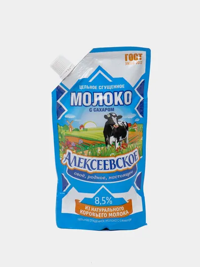 Цельное сгущенное молоко Алексеевское, с сахаром, 8.5%, 270гр#1