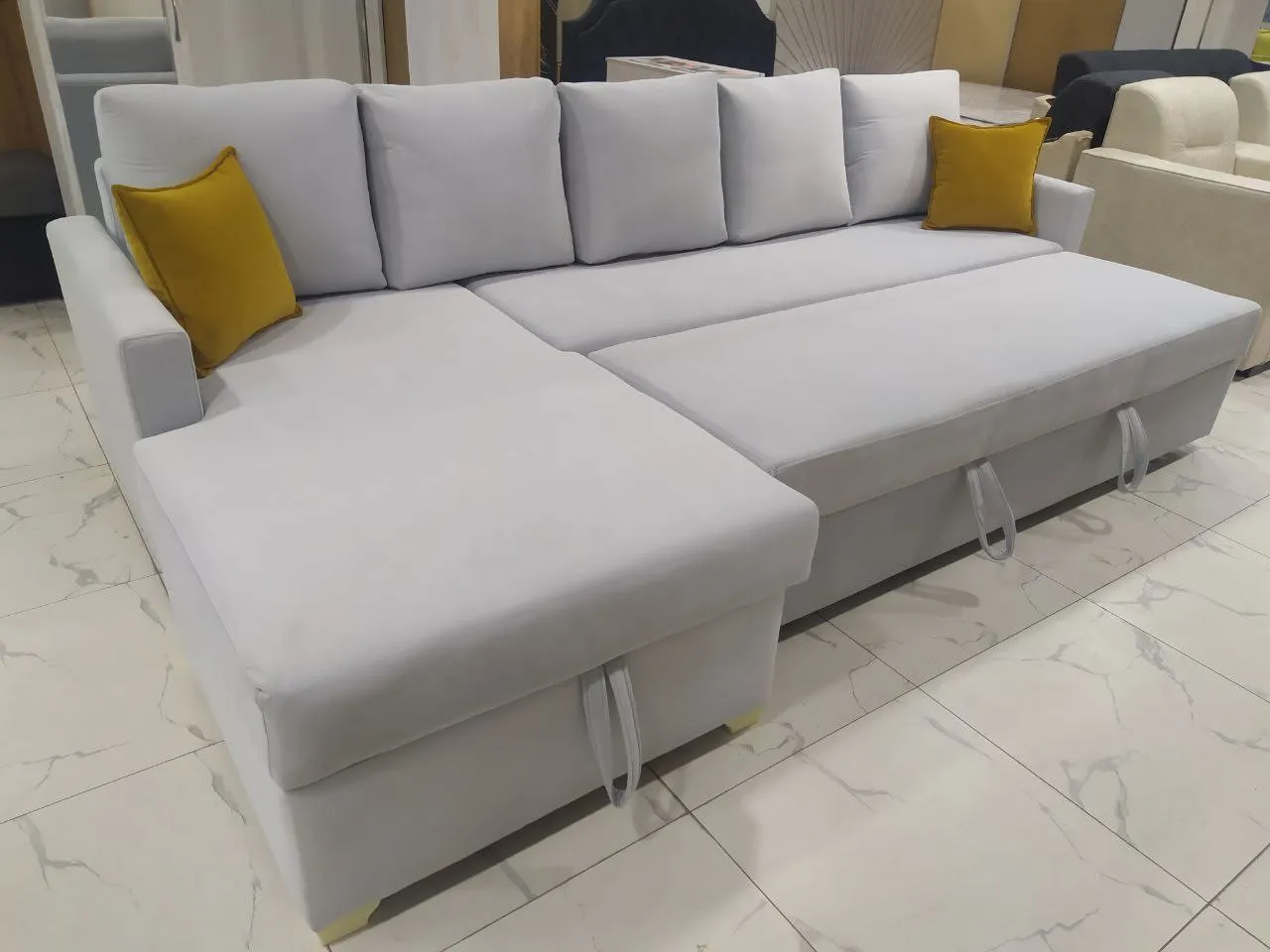 Угловой диван с выдвижным механизмом модель 9#1