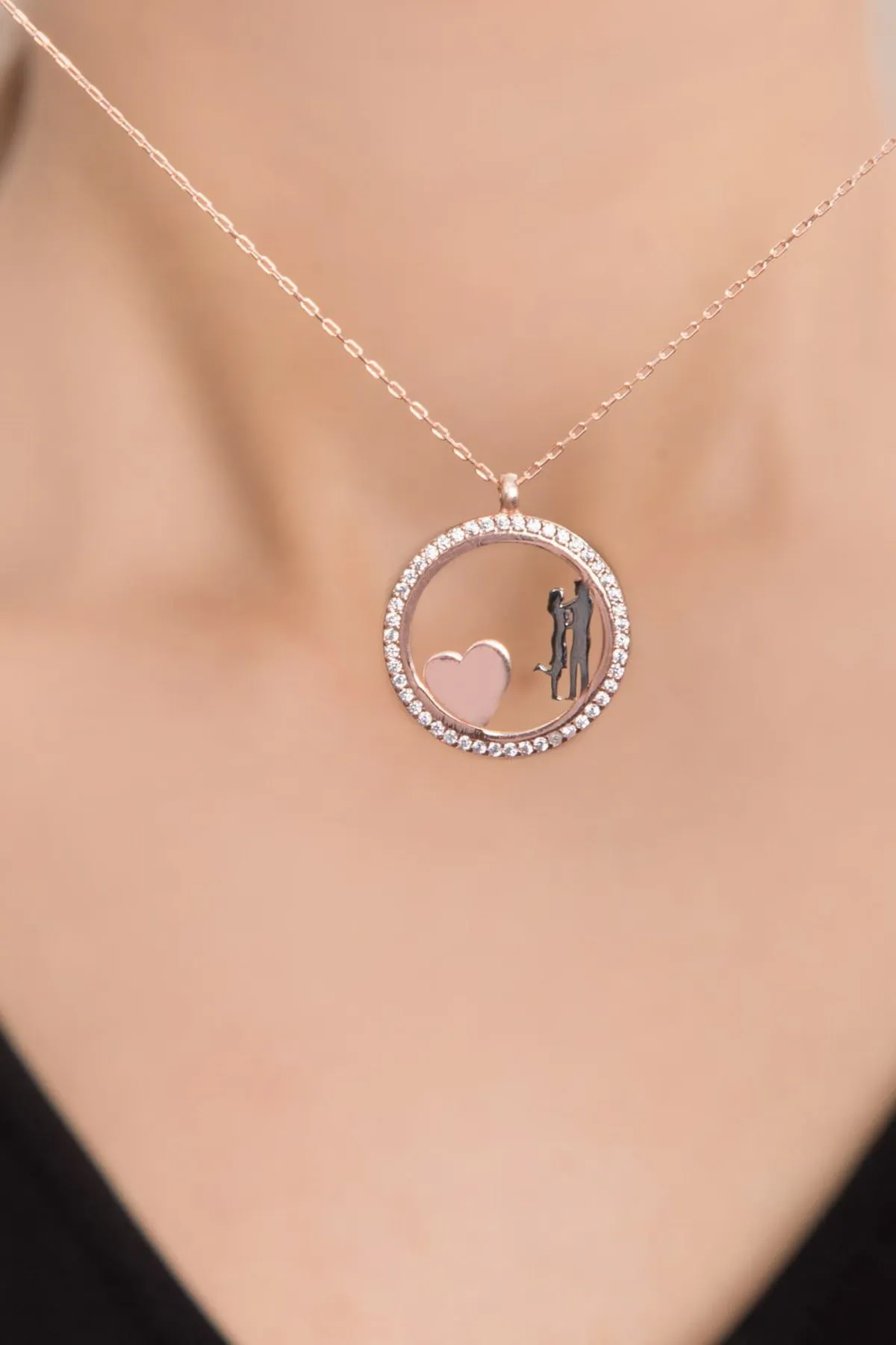 Серебряное ожерелье, модель: влюбленные pp2527 Larin Silver#1