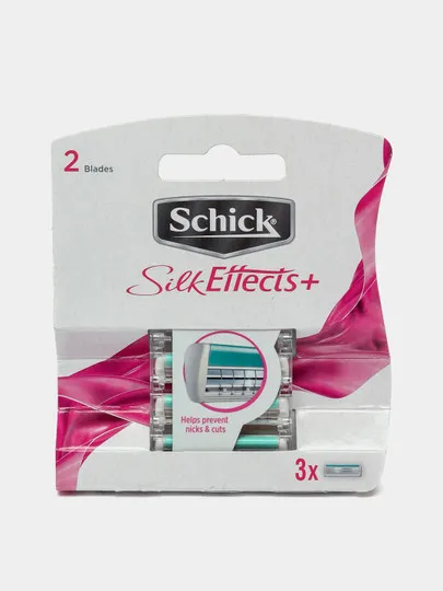 Сменные лезвия для бритвы Schick Silk Effect Pink Women, 3 шт#1