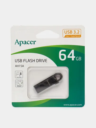 Карта памяти Apacer  USB 3.1 AH15A Black, 64 ГБ#1
